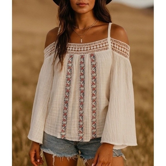 Mystree Tops - Blouse Top Gauzy Boho